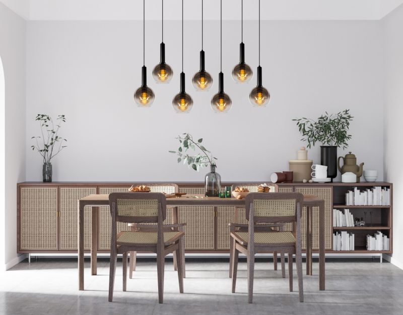 Lucide MARIUS - Závesné svietidlo - 7xE27 - Čierne